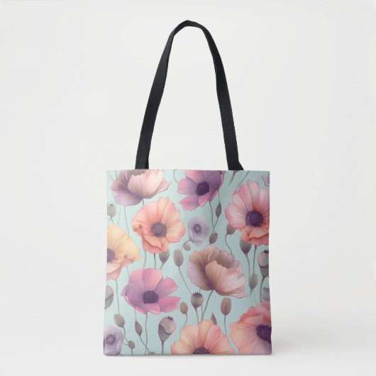 Blume Power mit Pastellmotiven Tasche (Vorderseite)
