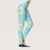 Blume Power Muster auf blau Leggings (Rechts)