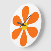 Blume Power - orange Große Wanduhr (Winkel)