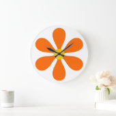 Blume Power - orange Große Wanduhr (Zuhause)