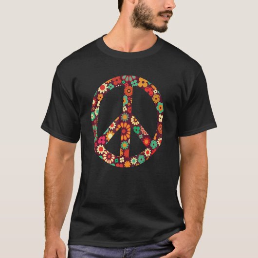 Blume Power Peace Hippie Liebe 60er 70er Kostüm Re T-Shirt (Vorderseite)