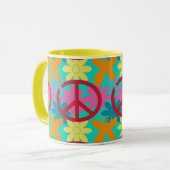 BLUME POWER PEACE KÜCHE KAFFEE MUGS - GRUPPEN TASSE (Vorderseite Links)