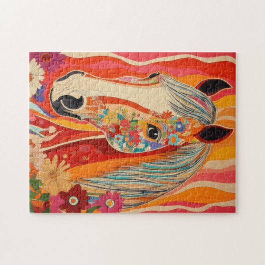 Blume Power Pferd Puzzle (Horizontal)