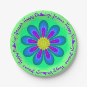 Blume Power Pistachio Papierplatte Pappteller