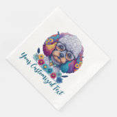 Blume Power, Poodle Elegance - Eine perfekte Misch Serviette (Ecke)