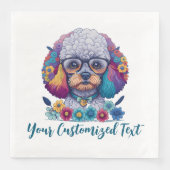 Blume Power, Poodle Elegance - Eine perfekte Misch Serviette (Vorderseite)