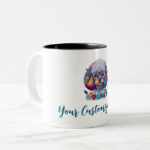 Blume Power, Poodle Elegance - Eine perfekte Misch Zweifarbige Tasse (Vorderseite Links)