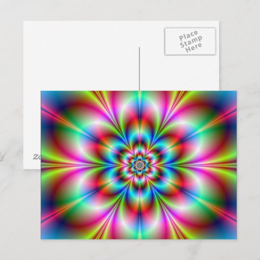 Blume Power Postkarte (Vorne/Hinten)