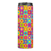 Blume-Power-Quadrate Thermosbecher (Rückseite)