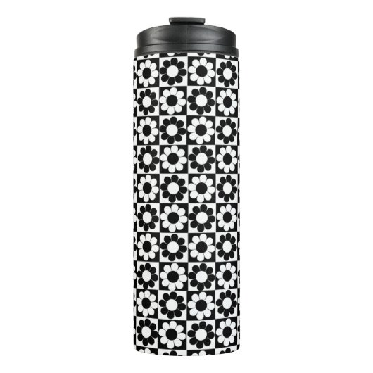 Blume-Power-Quadrate Thermosbecher (Vorderseite)
