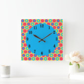 Blume Power Quadratische Wanduhr (Zuhause)