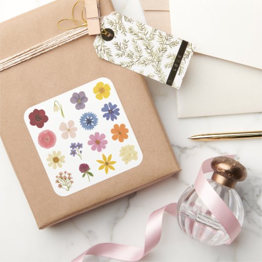 Blume Power Quadratischer Aufkleber (Schenken)