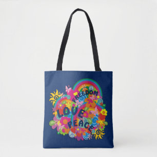 Blume Power Rainbow FREEDOM LIEBE FRIEDEN Tasche