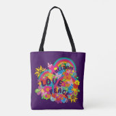 Blume Power Rainbow FREEDOM LIEBE FRIEDEN Tasche (Rückseite)