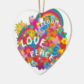 Blume Power Rainbow Keramik Ornament (Links)