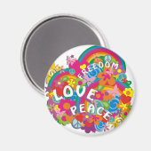 Blume Power Rainbow Magnet (Vorderseite/Rückseite)