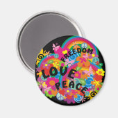 Blume Power Rainbow Magnet (Vorderseite/Rückseite)