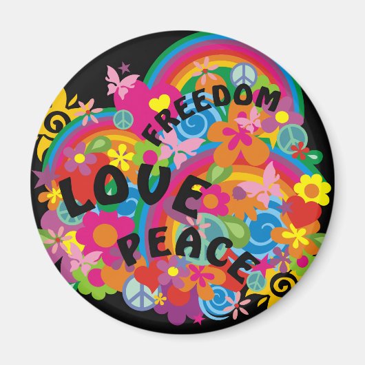 Blume Power Rainbow Magnet (Vorne)