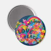 Blume Power Rainbow Magnet (Vorderseite/Rückseite)