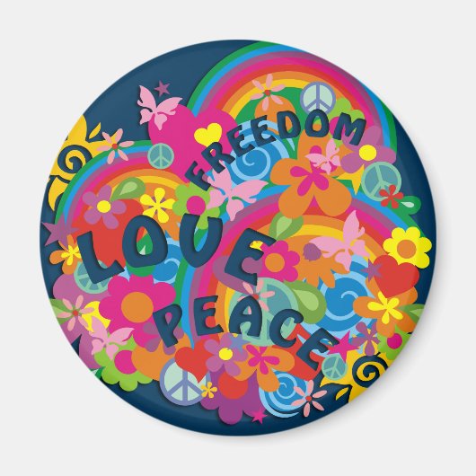 Blume Power Rainbow Magnet (Vorne)