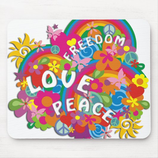 Blume Power Rainbow Mousepad (Vorne)