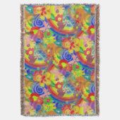 BLUME POWER RAINBOW Muster + Ihre Idee Decke (Vorderseite Vertikal)