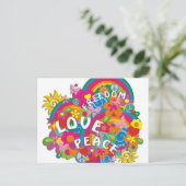 Blume Power Rainbow Postkarte (Stehend Vorderseite)