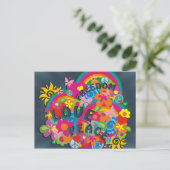 Blume Power Rainbow Postkarte (Stehend Vorderseite)