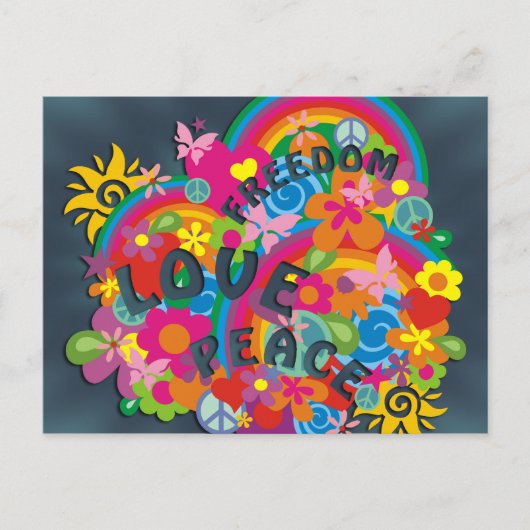 Blume Power Rainbow Postkarte (Vorderseite)