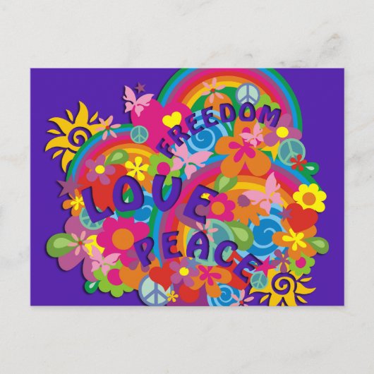 Blume Power Rainbow Postkarte (Vorderseite)