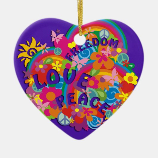 Blume Power Rainbow | violett Keramikornament (Vorne)