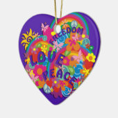 Blume Power Rainbow | violett Keramikornament (Links)