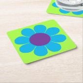 Blume Power Rechteckiger Pappuntersetzer (angewinkelt)