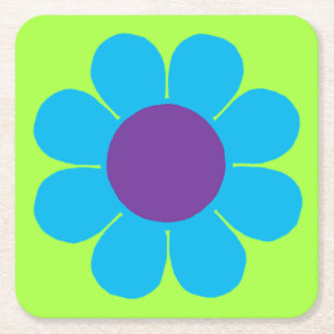 Blume Power Rechteckiger Pappuntersetzer