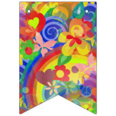 Blume Power Regenbogen - farbiges Muster 1 Wimpelkette (Erste Fahne)