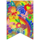Blume Power Regenbogen - farbiges Muster 1 Wimpelkette (Dritte Fahne)