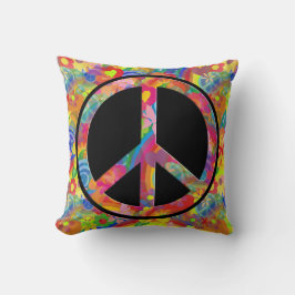 Blume Power Regenbogenfriedung + Ihr Hintergrund Kissen