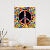 Blume Power Regenbogenfriedung + Ihr Hintergrund Poster (Küche)