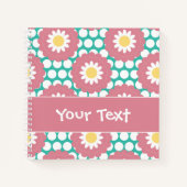 Blume Power Retro Daisy Muster Notizbuch (Vorderseite)
