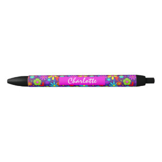 Blume Power Retro Floral Personalisiert Kugelschreiber