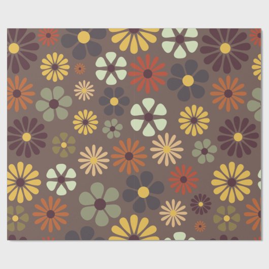 Blume Power Retro-Hippy-Blume Geschenkpapier (Flach)