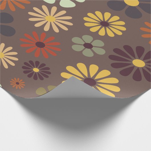 Blume Power Retro-Hippy-Blume Geschenkpapier (Ecke)