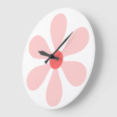 Blume Power - rosa Große Wanduhr (Winkel)