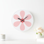 Blume Power - rosa Große Wanduhr (Zuhause)