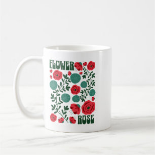 Blume Power Rose Power: Ein Groovy Blumenfreude Kaffeetasse