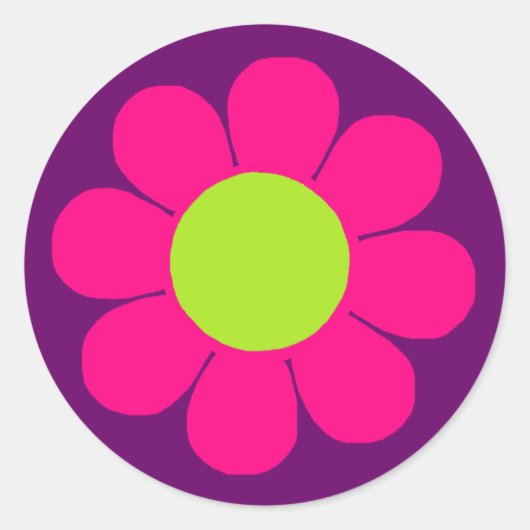 Blume Power Runder Aufkleber (Vorderseite)