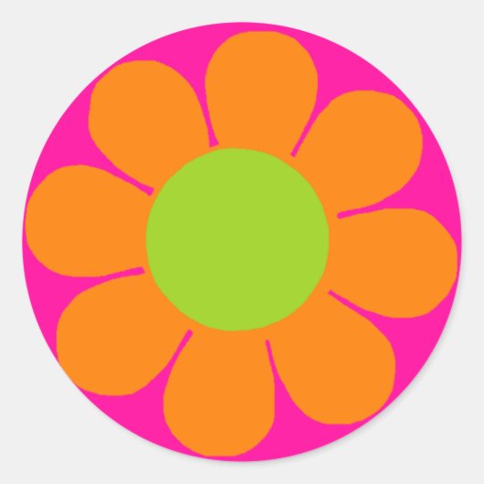 Blume Power Runder Aufkleber (Vorderseite)