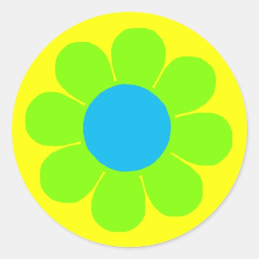 Blume Power Runder Aufkleber (Vorderseite)