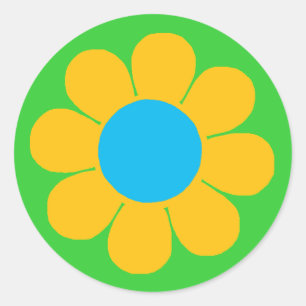 Blume Power Runder Aufkleber