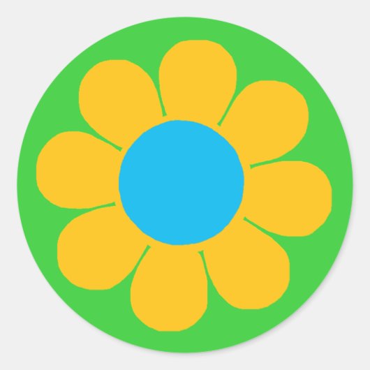 Blume Power Runder Aufkleber (Vorderseite)